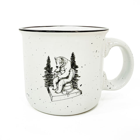 Bears in the Woods Speckled Enamel Mug