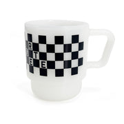 Checkered Milk Glass Mug - 8oz