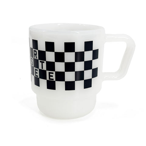 Checkered Milk Glass Mug - 8oz