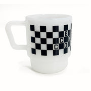 Checkered Milk Glass Mug - 8oz