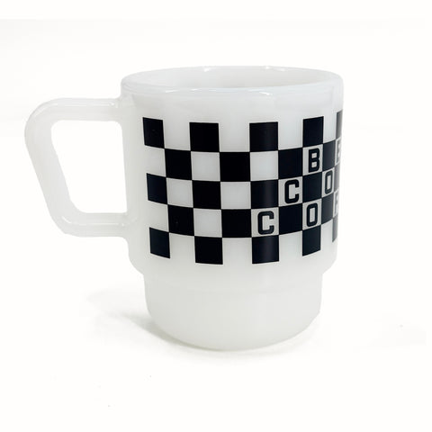 Checkered Milk Glass Mug - 8oz